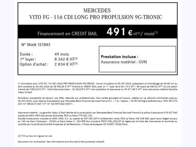 Mercedes Vito 116 CDI Long L2 163ch LED BVA 28900€HT Garantie 2 - Image 05 (July 7, 2026)