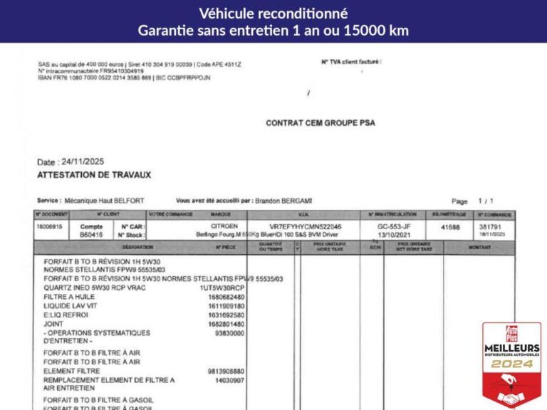 CITROEN BERLINGO 1.5 BlueHDi S&S – 100 III FOURGON M Worker 1000 kg - Image 16 (July 7, 2026)